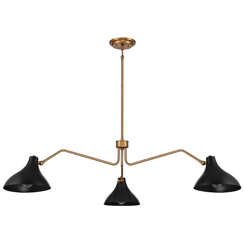 Image 3 Savoy House Meridian 55" Wide Black and Brass Modern Chandelier more views