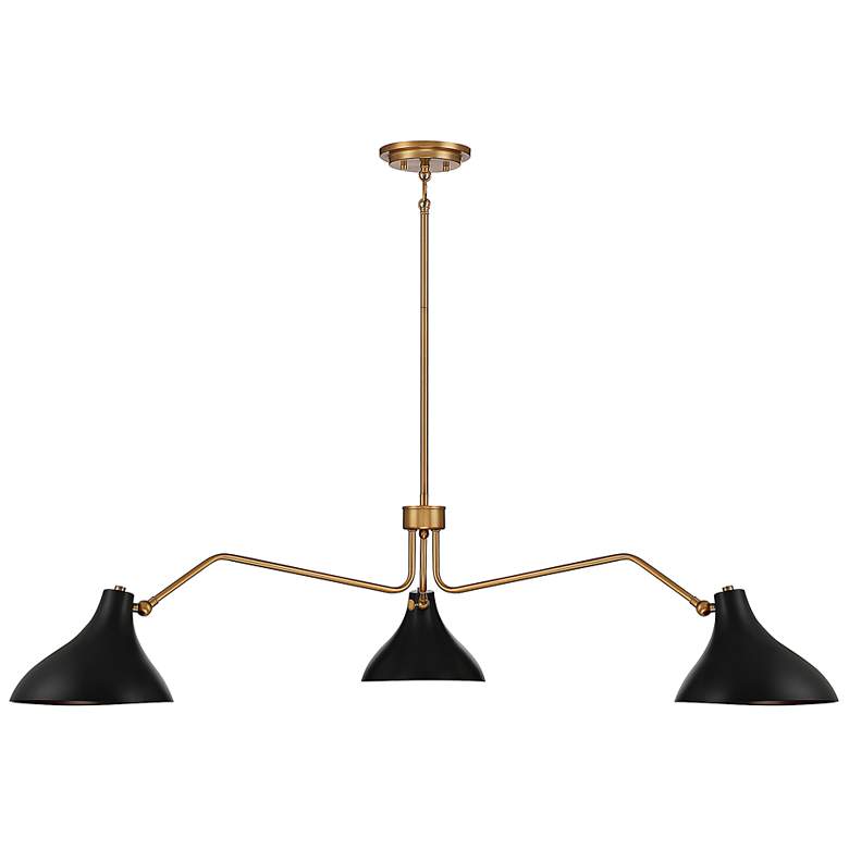 Image 4 Savoy House Meridian 55" Wide Black and Brass Modern Chandelier more views
