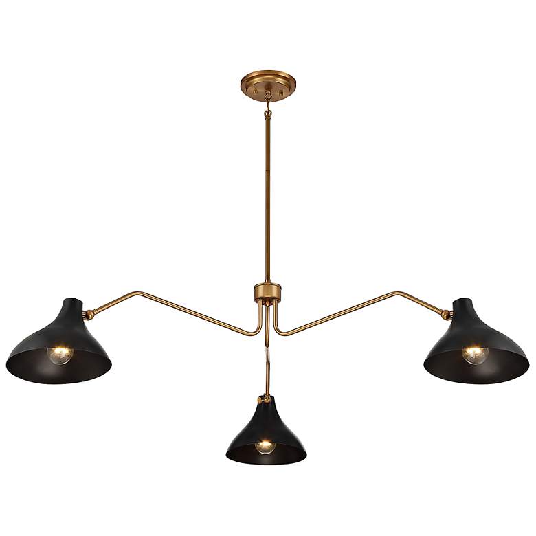 Image 5 Savoy House Meridian 55" Wide Black and Brass Modern Chandelier more views