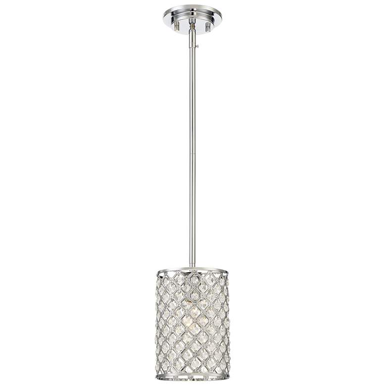 Image 1 Savoy House Meridian 6.25" Wide Chrome 1-Light Pendant