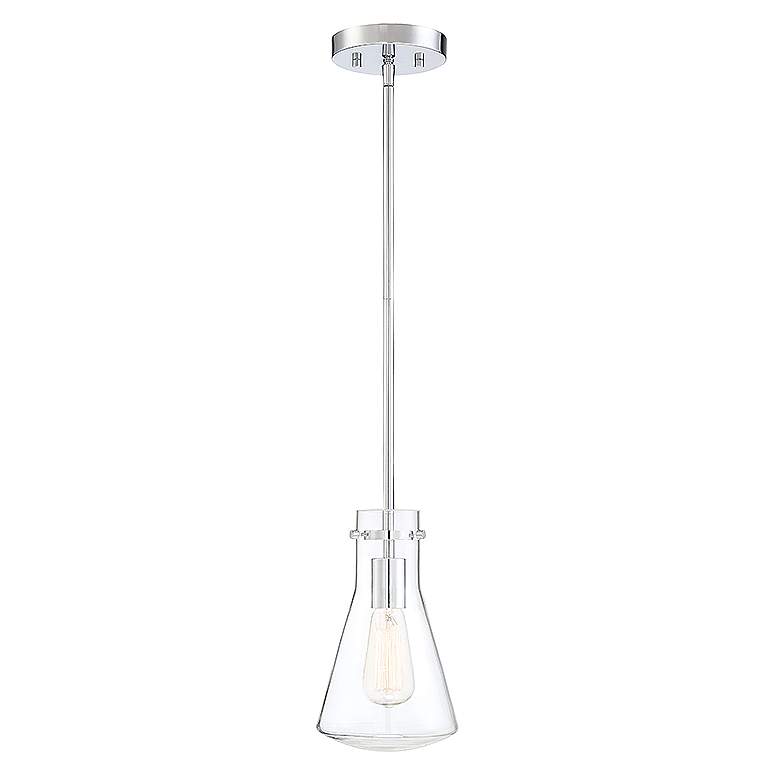 Image 1 Savoy House Meridian 6.25" Wide Chrome 1-Light Pendant