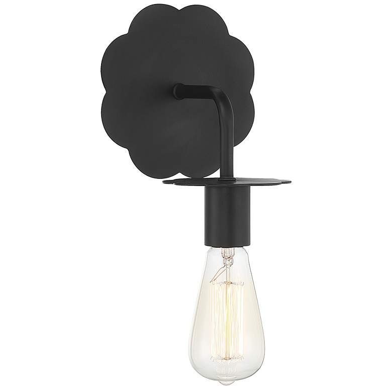 Image 1 Savoy House Meridian 6.25 inch Wide Matte Black 1-Light Wall Sconce