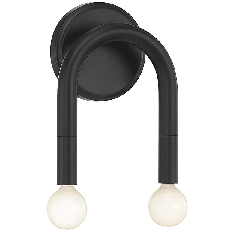 Image 1 Savoy House Meridian 6.25" Wide Matte Black 2-Light Wall Sconce