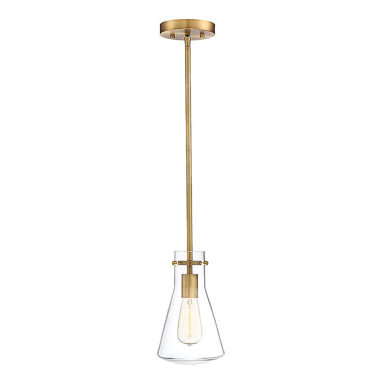 Image 1 Savoy House Meridian 6.25" Wide Natural Brass 1-Light Pendant