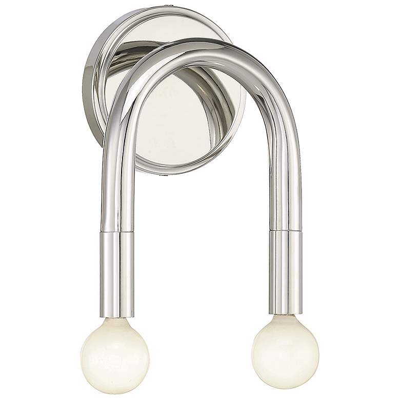 Image 1 Savoy House Meridian 6.25" Wide Polished Nickel 2-Light Wall Sconce