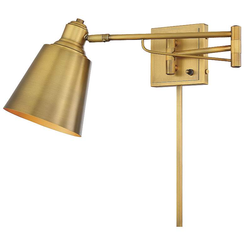 Image 1 Savoy House Meridian 6.5" Wide Natural Brass 1-Light Wall Sconce