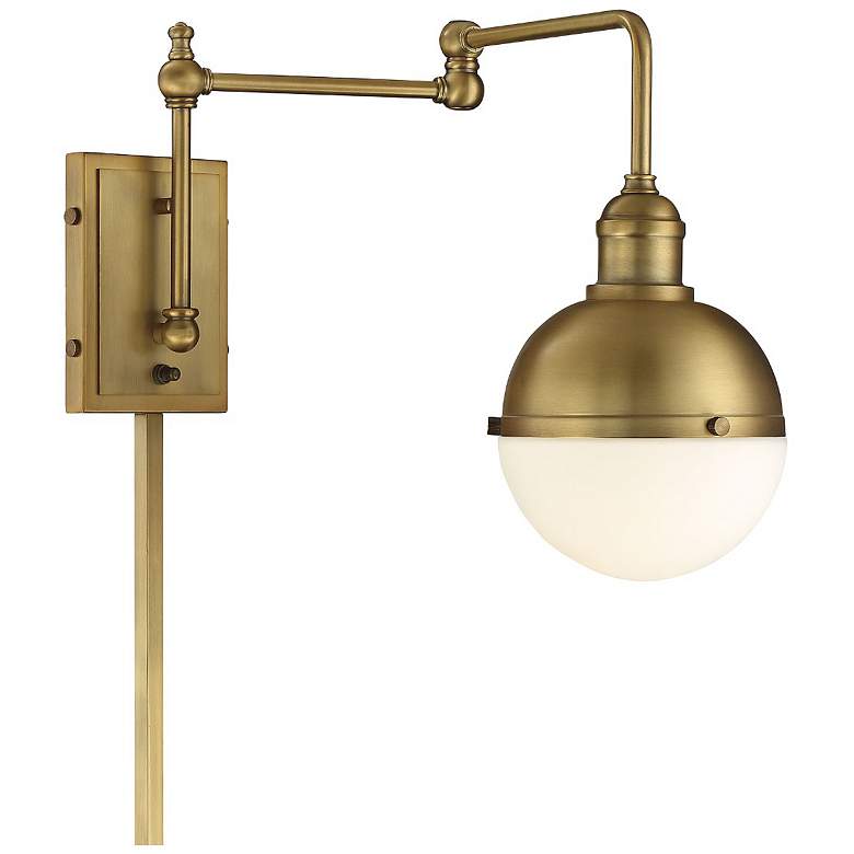 Image 1 Savoy House Meridian 6.5 inch Wide Natural Brass 1-Light Wall Sconce