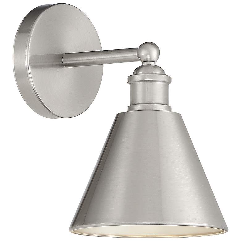 Image 1 Savoy House Meridian 6.75 inch Wide Brushed Nickel 1-Light Wall Sconce