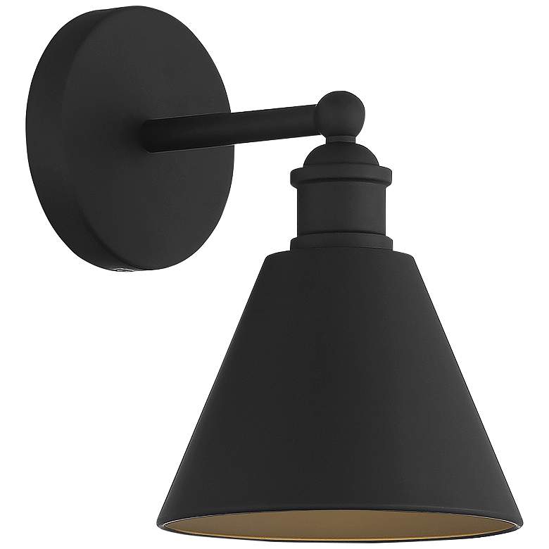 Image 1 Savoy House Meridian 6.75" Wide Matte Black 1-Light Wall Sconce
