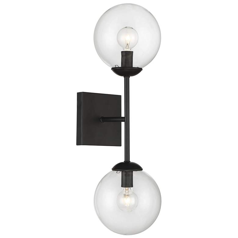 Image 1 Savoy House Meridian 6 inch Wide Black 2-Light Wall Sconce