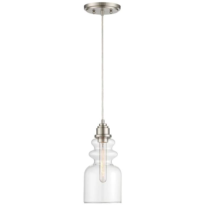 Image 1 Savoy House Meridian 6" Wide Brushed Nickel 1-Light Pendant