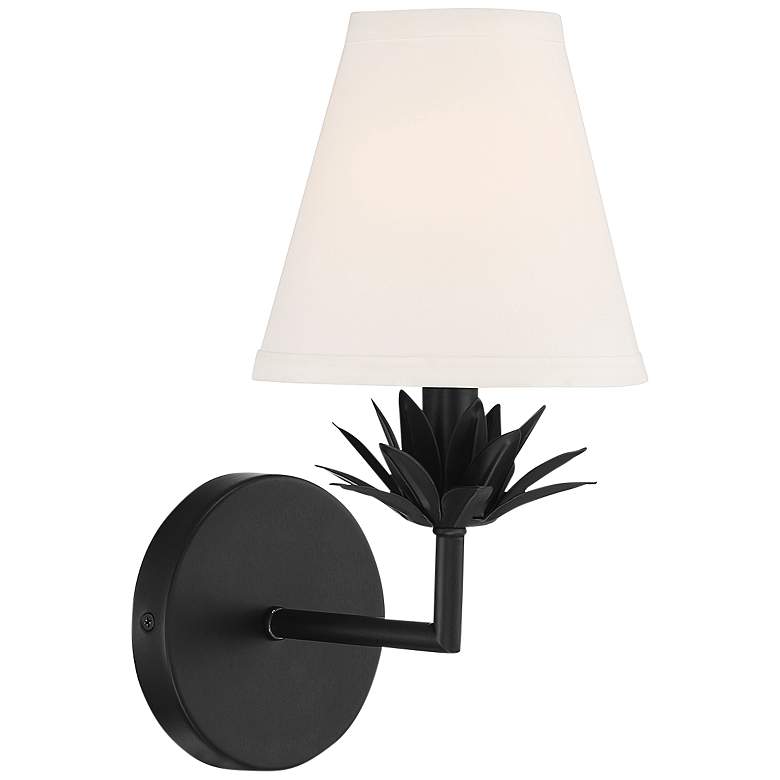 Image 1 Savoy House Meridian 6" Wide Matte Black 1-Light Wall Sconce