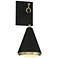 Savoy House Meridian 6" Wide Matte Black with Natural Brass Wall Sconc