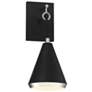 Savoy House Meridian 6" Wide Matte Black with Polished Nickel Wall Sco