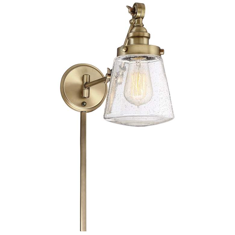 Image 1 Savoy House Meridian 6 inch Wide Natural Brass 1-Light Wall Sconce