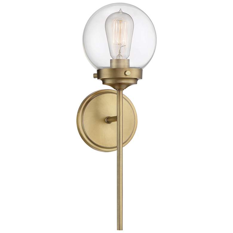 Image 1 Savoy House Meridian 6 inch Wide Natural Brass 1-Light Wall Sconce