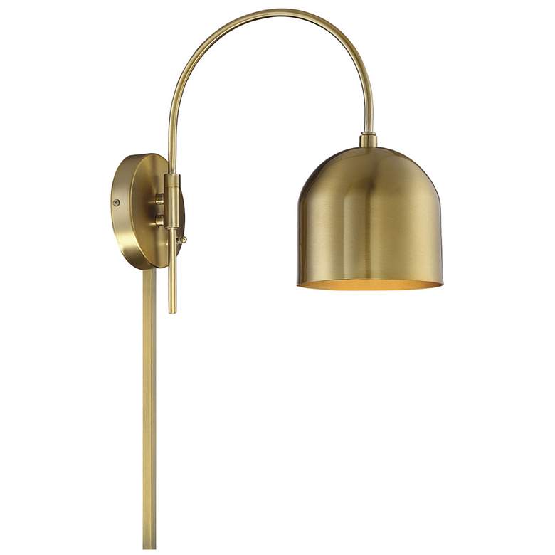 Image 1 Savoy House Meridian 6" Wide Natural Brass 1-Light Wall Sconce