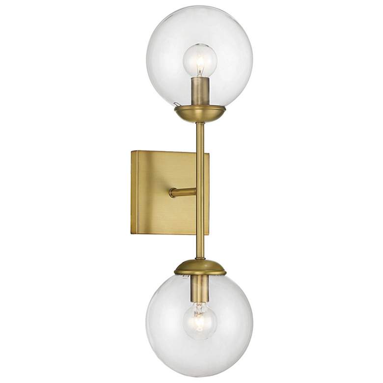 Image 1 Savoy House Meridian 6" Wide Natural Brass 2-Light Wall Sconce