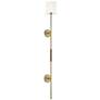 Savoy House Meridian 6" Wide Natural Brass with Leather Accent Wall Sc