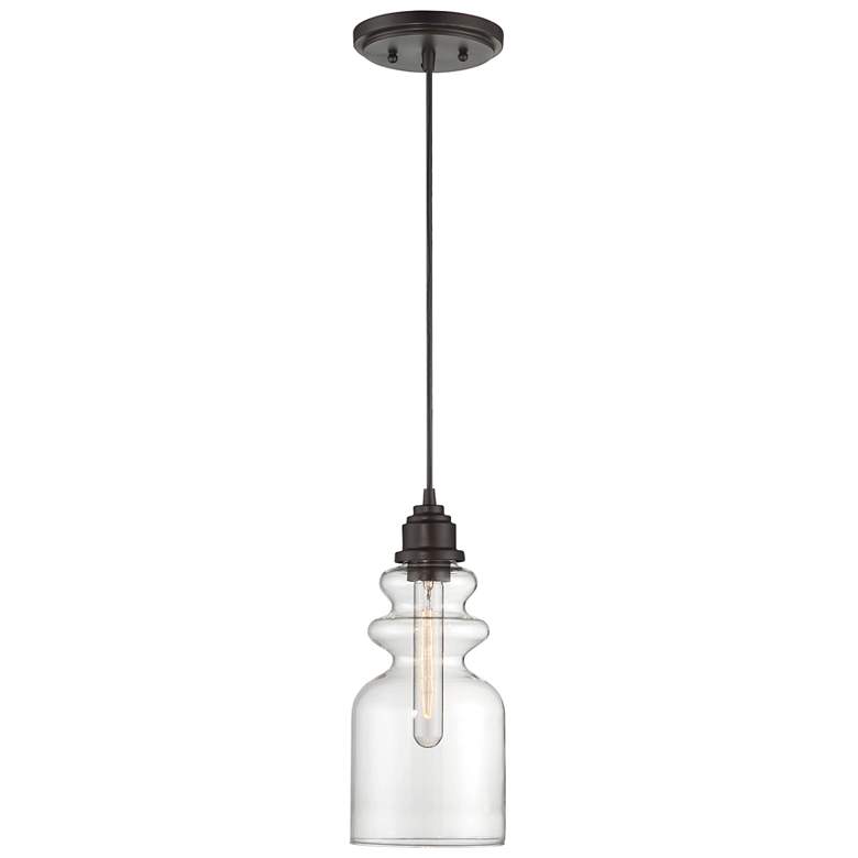 Image 1 Savoy House Meridian 6" Wide Oil Rubbed Bronze 1-Light Pendant
