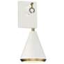 Savoy House Meridian 6" Wide White with Natural Brass 1-Light Wall Sco