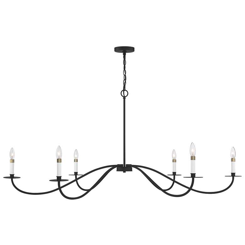 Image 1 Savoy House Meridian 60" Wide Large 6-Light Matte Black Chandelier
