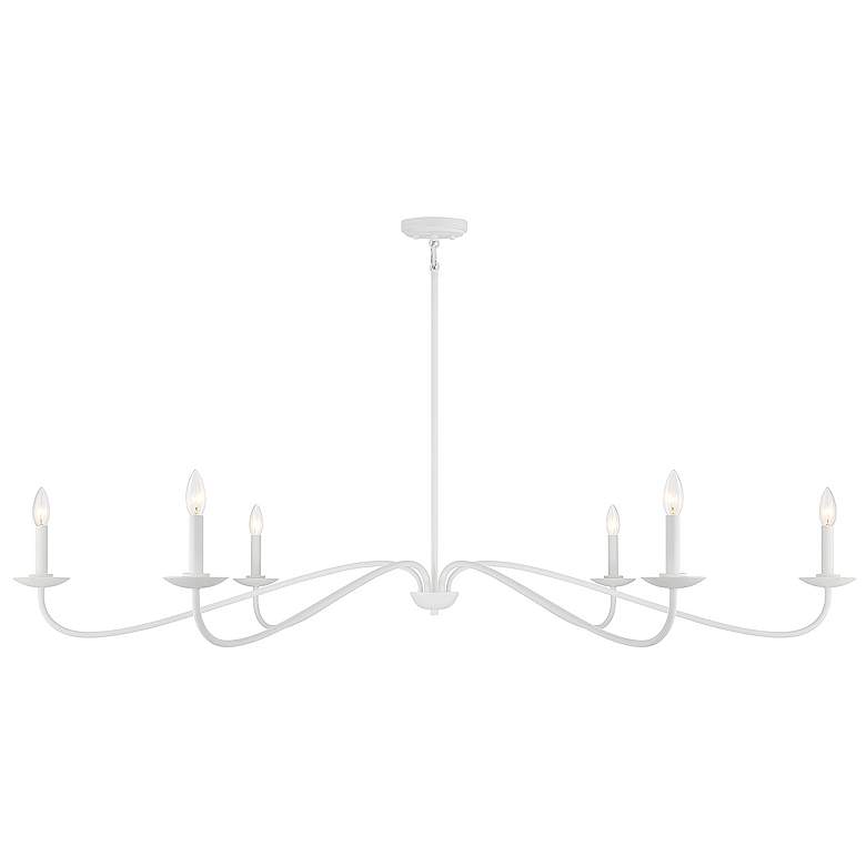 Image 1 Savoy House Meridian 62 inch Wide Bisque White 6-Light Large Chandelier