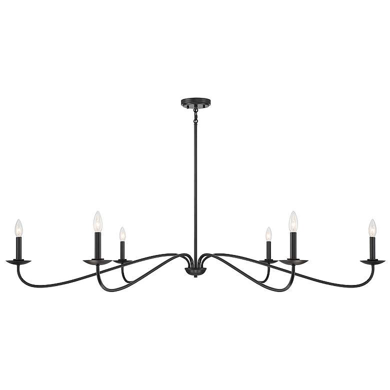 Image 1 Savoy House Meridian 62" Wide Matte Black 6-Light Large Chandelier