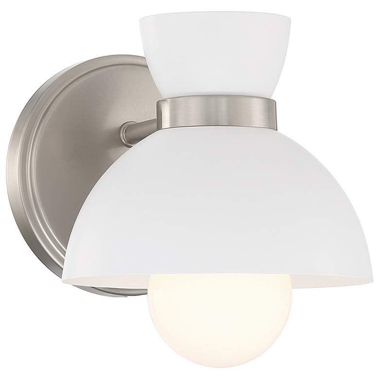 Image 1 Savoy House Meridian 7 inch Wide Brushed Nickel 1-Light Wall Sconce