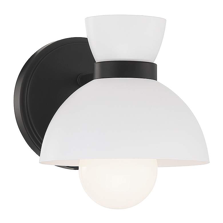 Image 1 Savoy House Meridian 7" Wide Matte Black 1-Light Wall Sconce