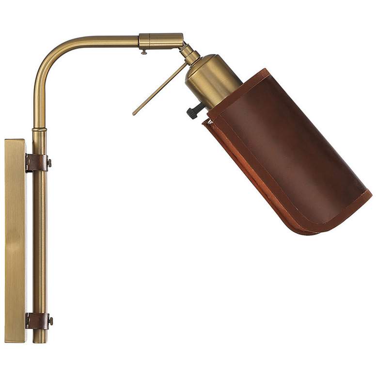 Image 1 Savoy House Meridian 7" Wide Natural Brass 1-Light Wall Sconce