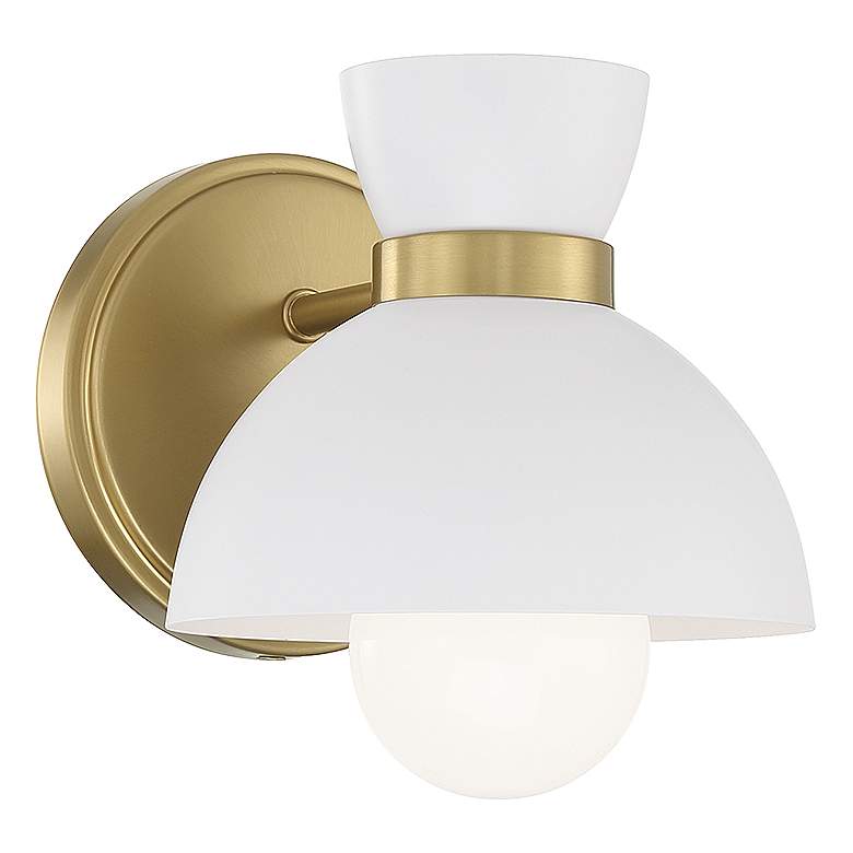 Image 1 Savoy House Meridian 7 inch Wide Natural Brass 1-Light Wall Sconce