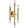 Savoy House Meridian 7" Wide Natural Brass 6-Light Wall Sconce