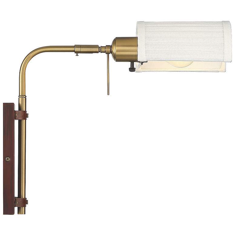 Image 4 Savoy House Meridian 7" Wide Redwood with Natural Brass 1-Light Wall S more views