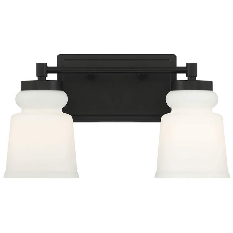 Image 1 Savoy House Meridian 8 1/2"H Matte Black 2-Light Wall Scone