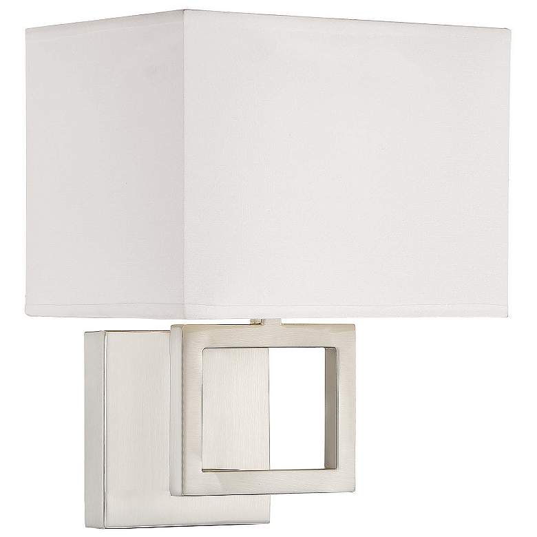 Image 1 Savoy House Meridian 8 inch Wide Brushed Nickel 1-Light Wall Sconce