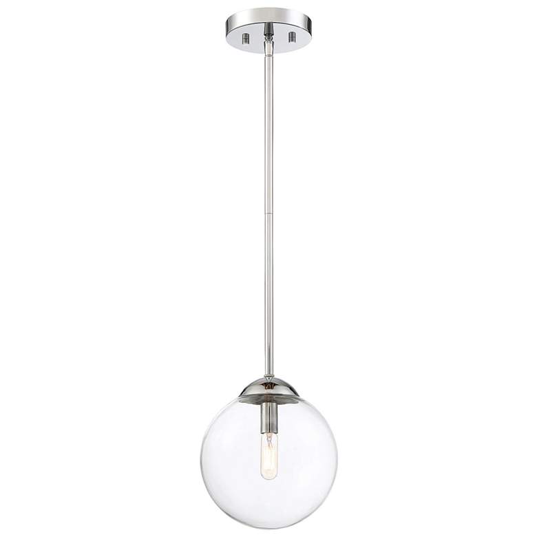 Image 1 Savoy House Meridian 8" Wide Chrome 1-Light Pendant