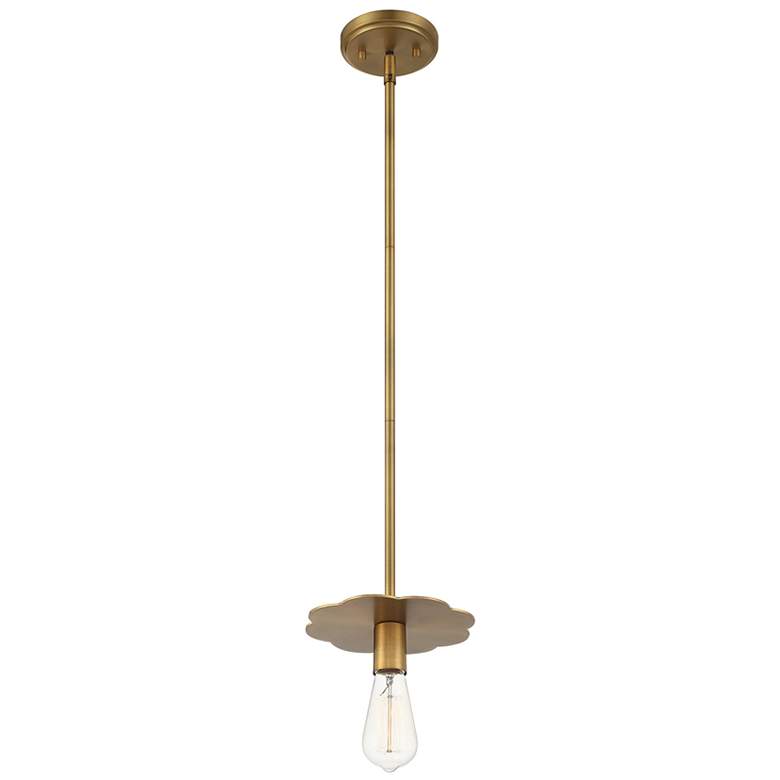 Image 1 Savoy House Meridian 8" Wide Natural Brass 1-Light Pendant