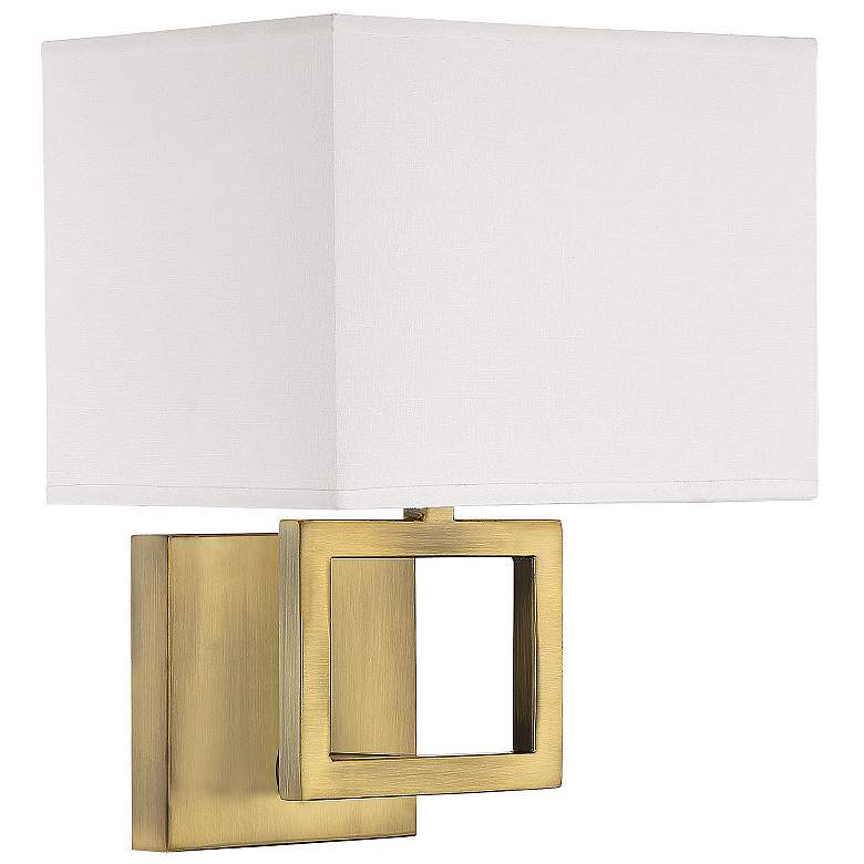 Image 1 Savoy House Meridian 8" Wide Natural Brass 1-Light Wall Sconce