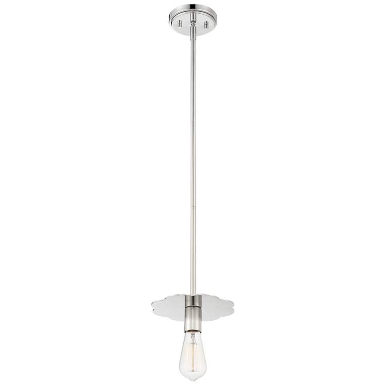 Image 1 Savoy House Meridian 8" Wide Polished Nickel 1-Light Pendant