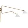 Savoy House Meridian 86" Wide White with Natural Brass 2-Light Wall Sc