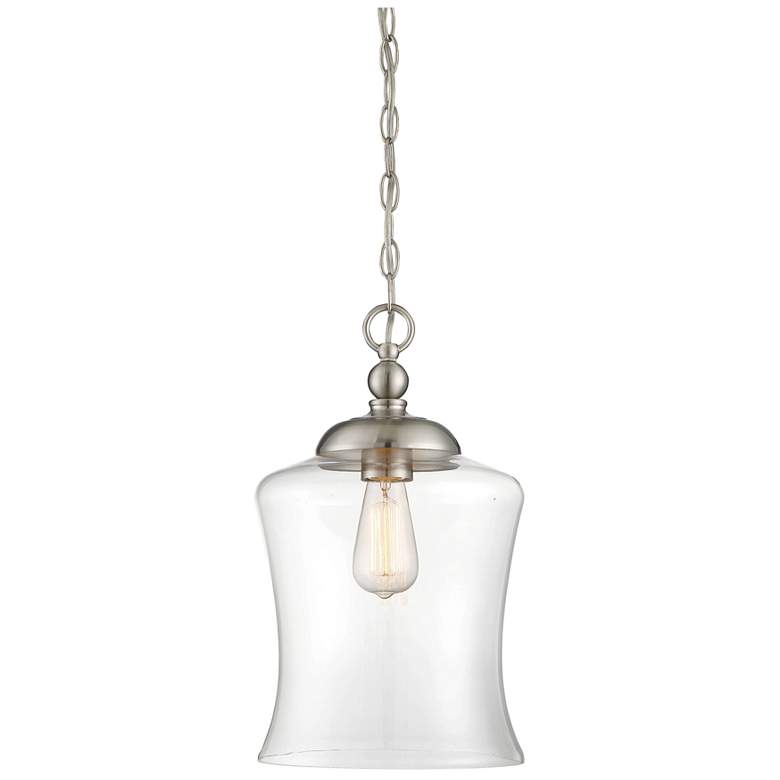 Image 1 Savoy House Meridian 9.75" Wide Brushed Nickel 1-Light Pendant