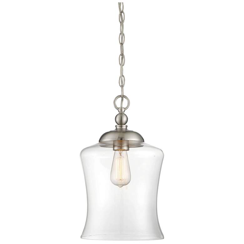 Image 1 Savoy House Meridian 9.75 inch Wide Brushed Nickel 1-Light Pendant