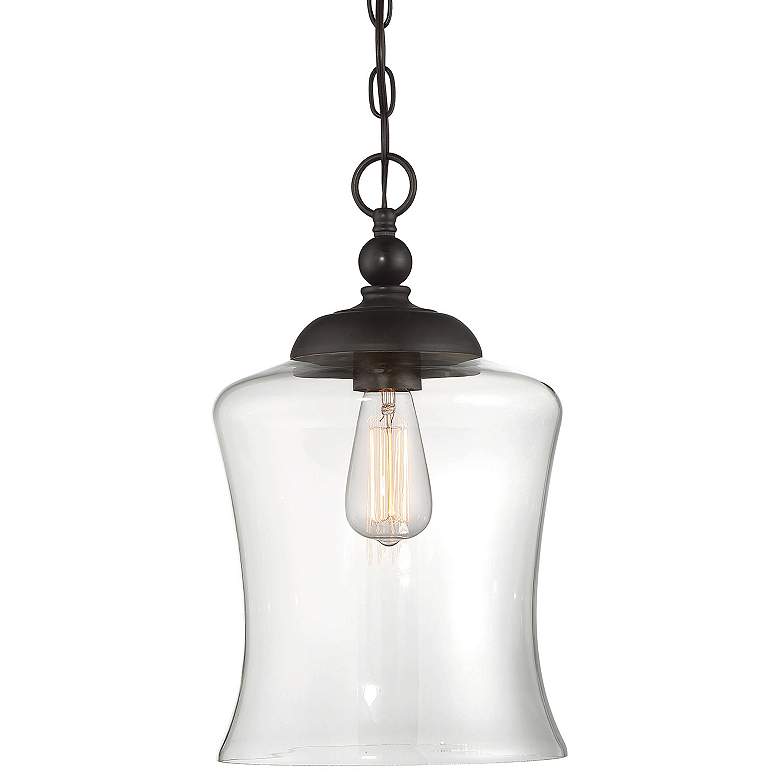 Image 1 Savoy House Meridian 9.75" Wide Oil Rubbed Bronze 1-Light Pendant
