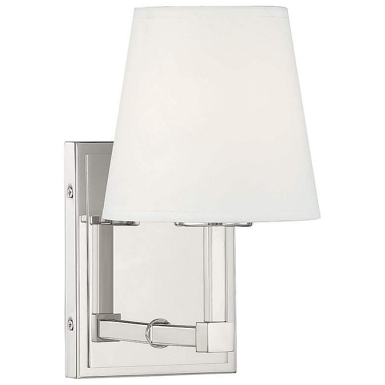 Image 1 Savoy House Meridian 9 1/2" High Polished Nickel Wall Sconce