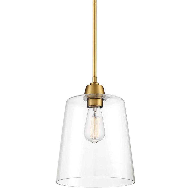 Image 1 Savoy House Meridian 9 1/2" Wide Natural Brass Mini Pendant