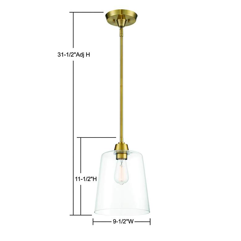 Image 6 Savoy House Meridian 9 1/2" Wide Natural Brass Mini Pendant more views