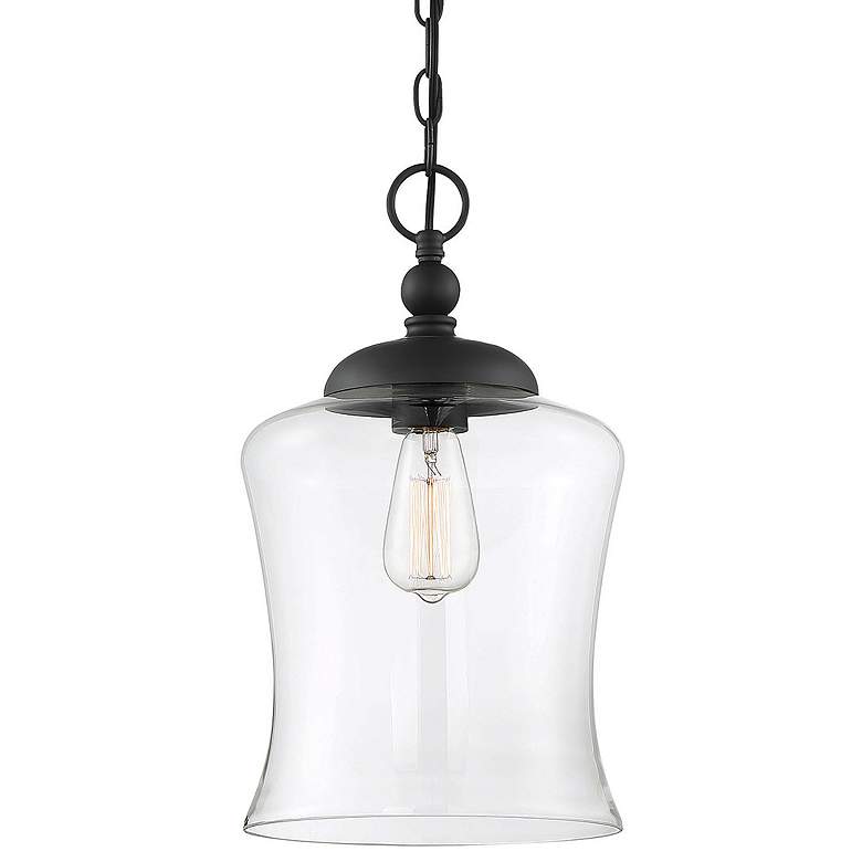 Image 1 Savoy House Meridian 9 3/4" Wide Matte Black Mini Pendant