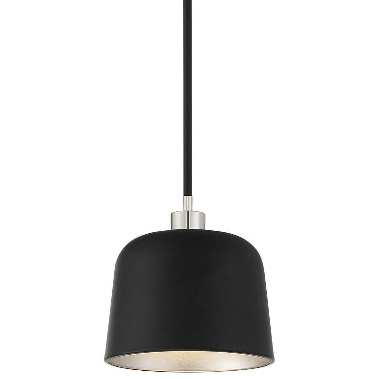 Image 1 Savoy House Meridian 9" Wide Matte Black & Polished Nickel 1-Light