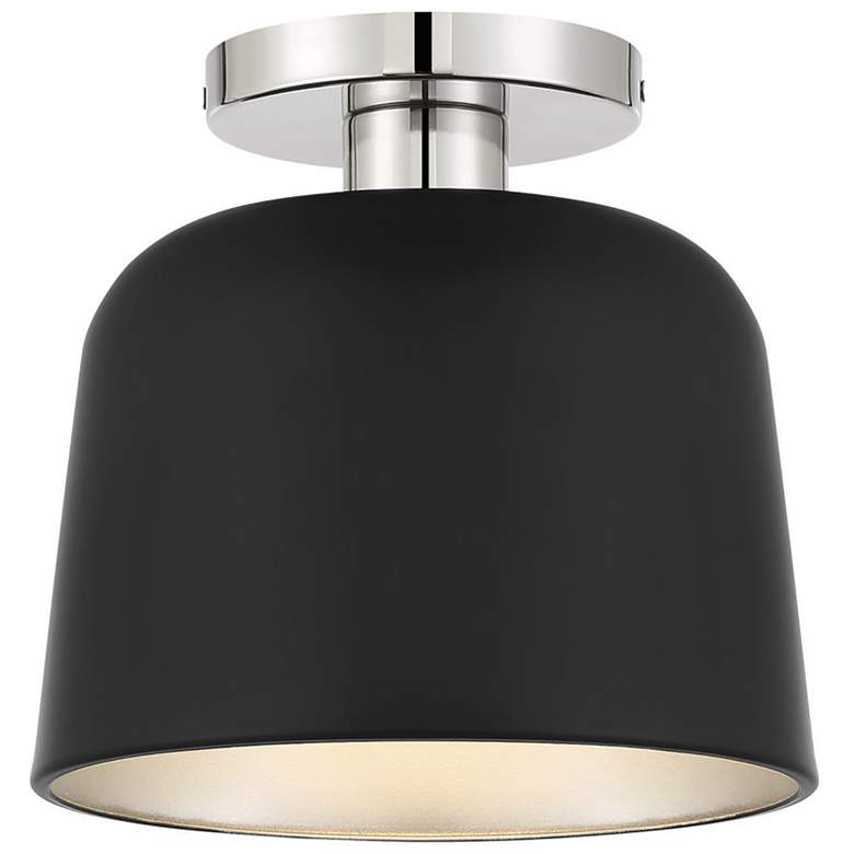 Image 1 Savoy House Meridian 9 inch Wide Matte Black with Polished Nickel Ceiling 
